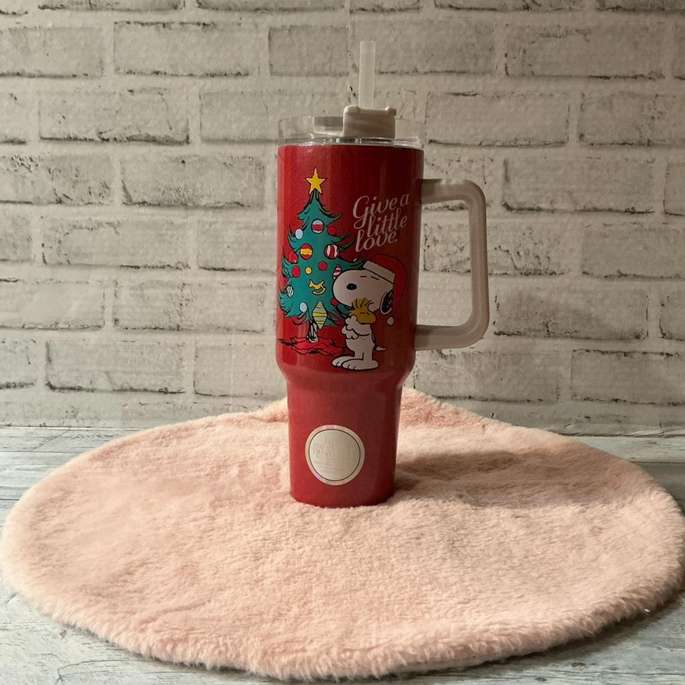 Spoontiques Stainless Steel Snoopy Christmas 40oz. Travel Mug